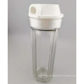 Brass Port 1/2" Transparent Plastic Slim 10" Water Filter Housing